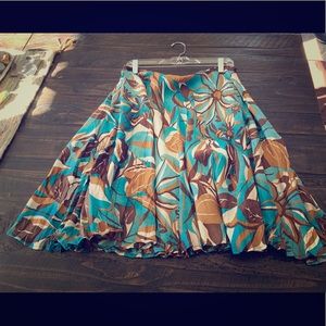 Carole Little patterned silk skirt